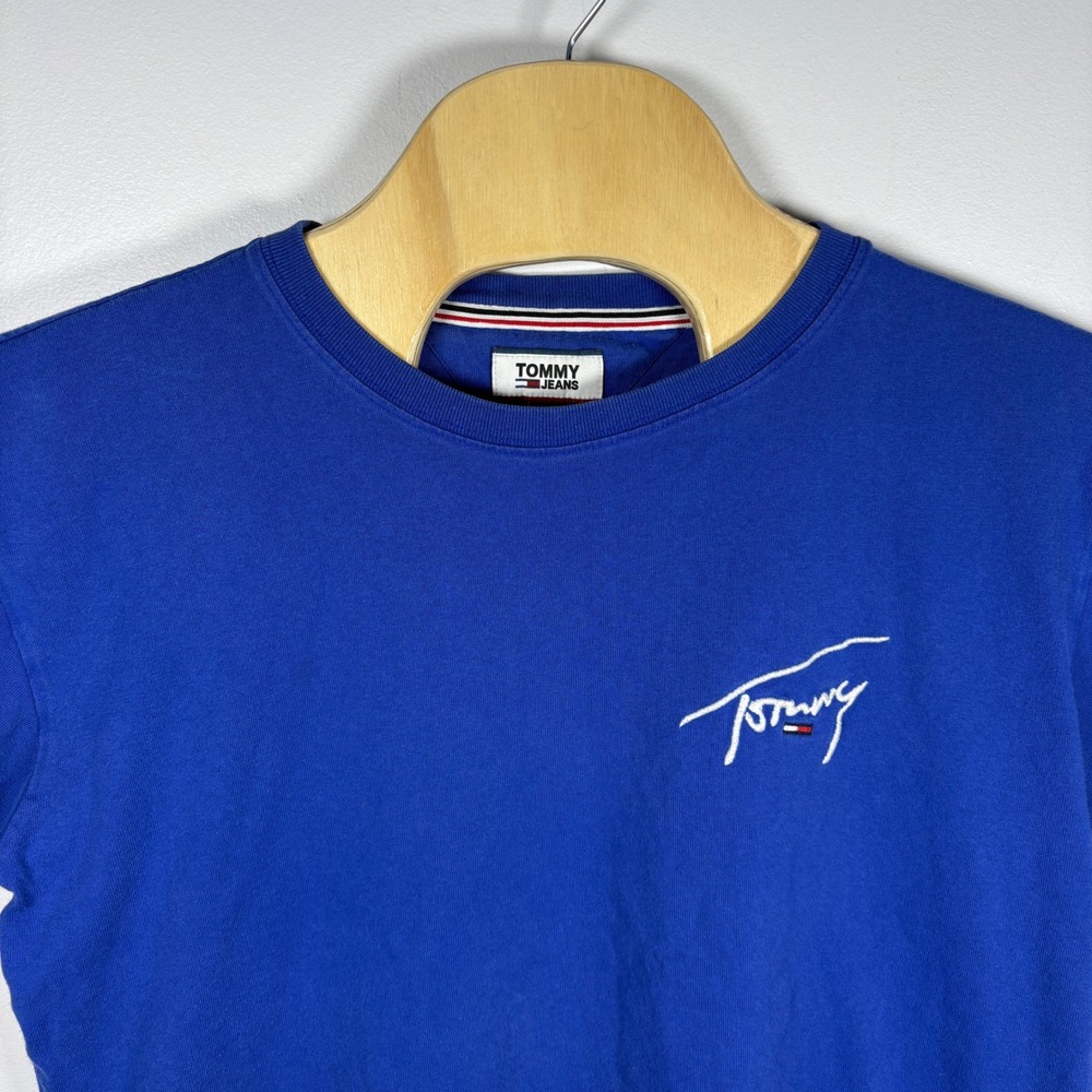 Tommy Jeans Mens Script Logo‎ Graphic T-Shirt Royal Blue Large Short Sleeve Tee